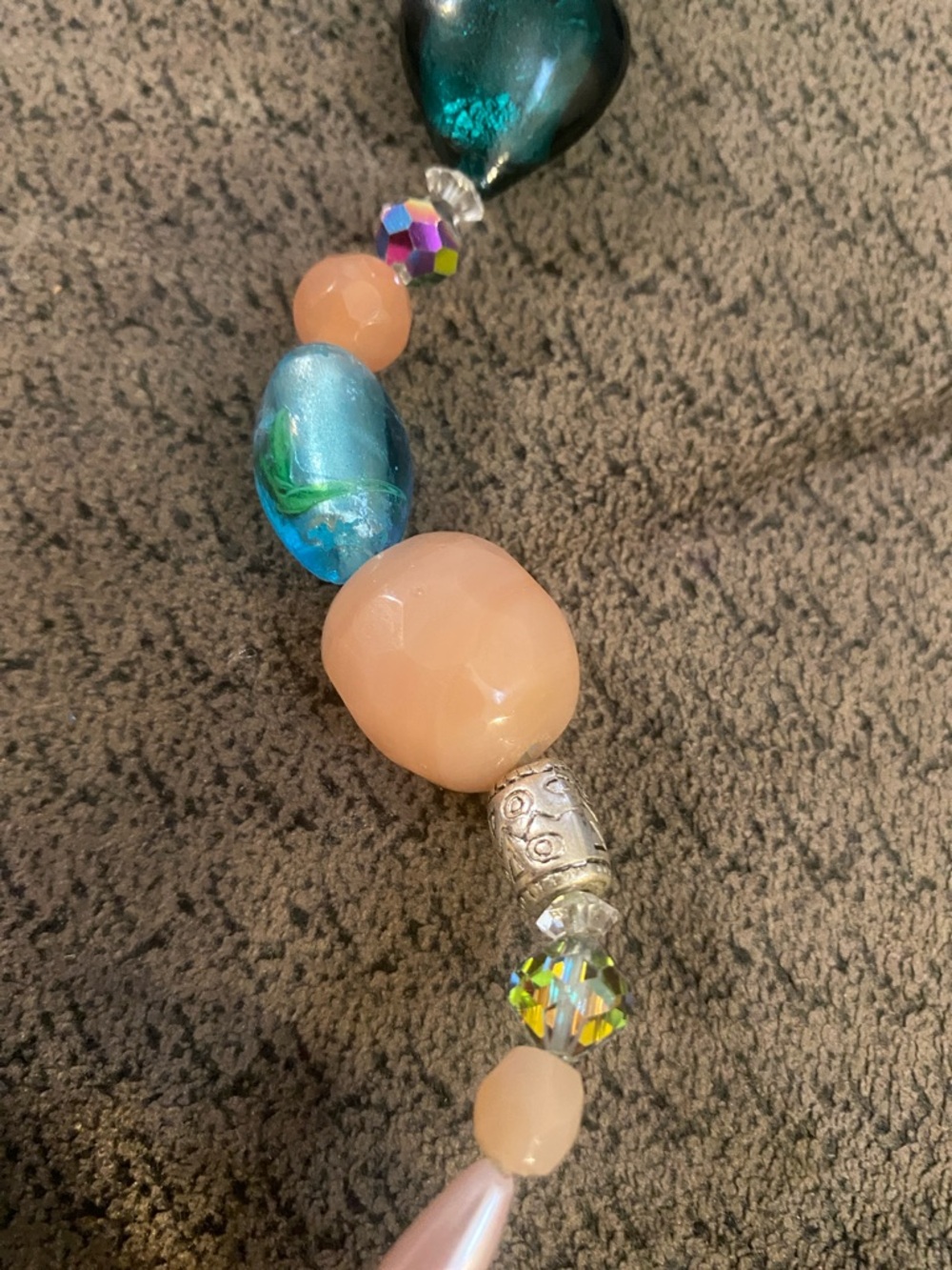 Crystal Suncatcher Handmade - Teal & Coral NWOT - Picture 7 of 12